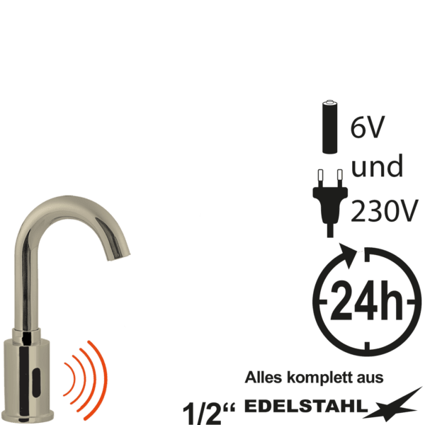 Sensor-Standventil 1/2" Batterie- oder Netzbetrieb mit 24h Zwangsspülung- schwenkbar