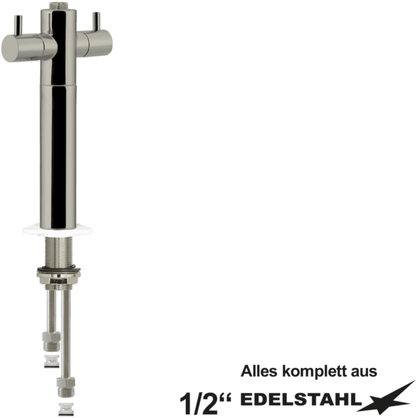 ohne Auslauf m. Säule L200 Stutzen L80 mit keramischen Oberteilen und 1-Flügelgriffen