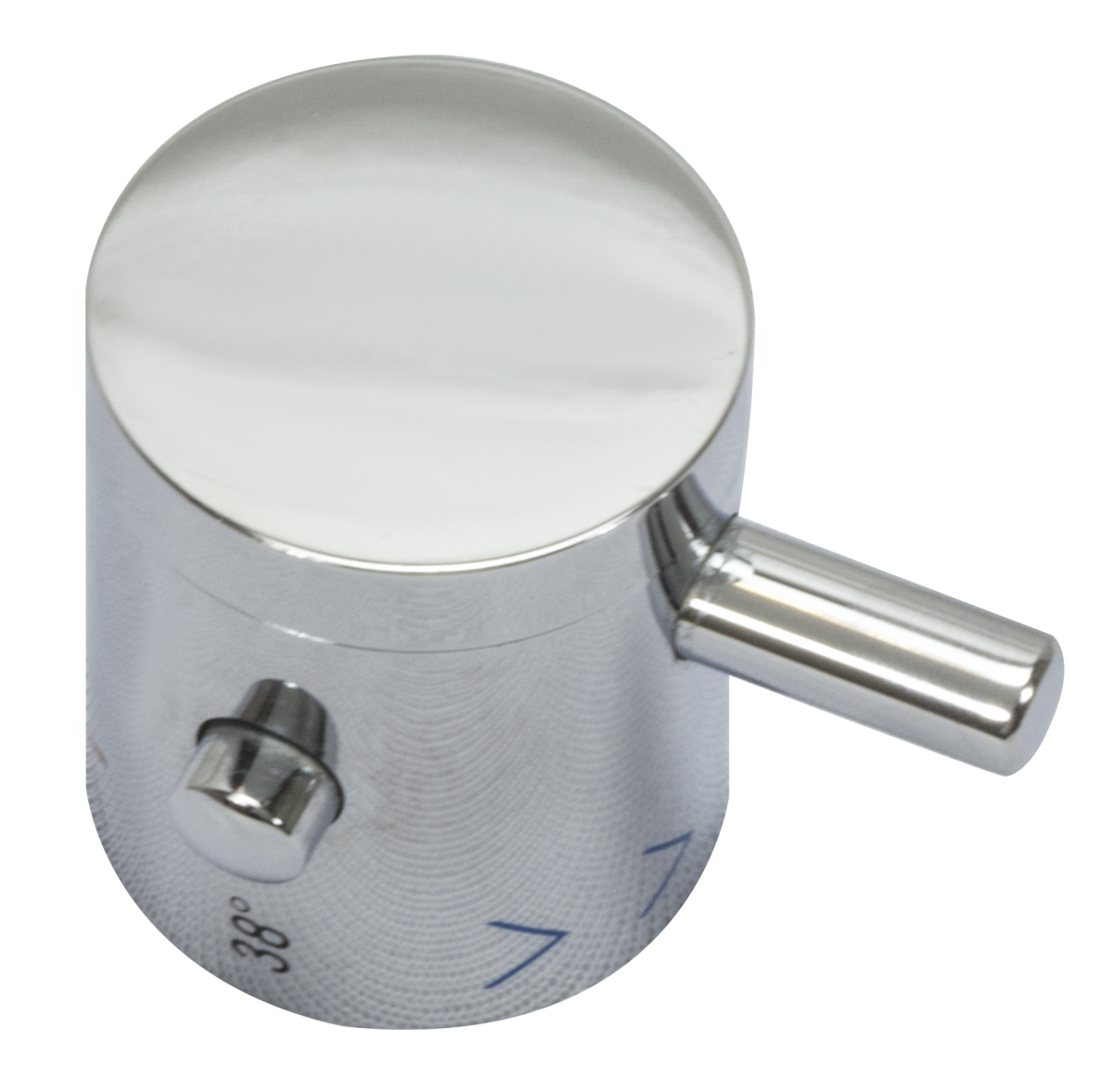 Griff zu Wandbatterie Temperatur verchromt mit Abgang unten