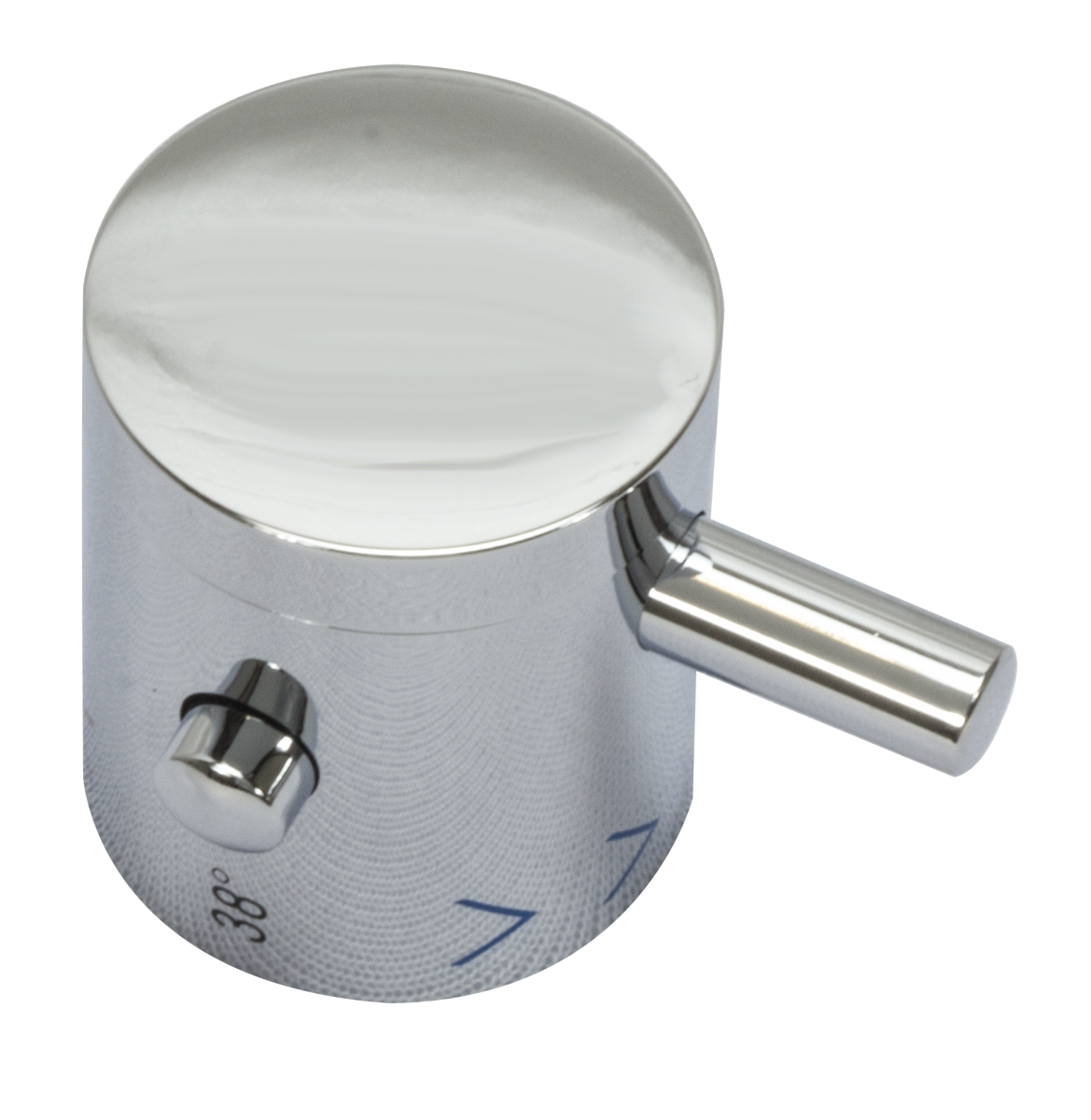 Griff zu Wandbatterie Temperatur verchromt mit Abgang oben