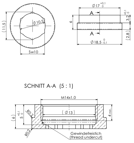 Schraube zu A1-1335-3 M14x1 IG