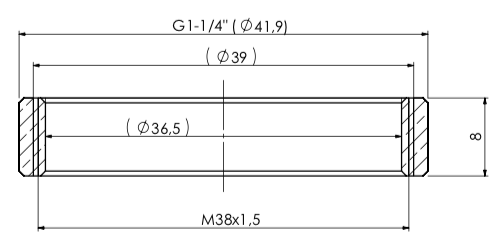 Adapter für ELB auf Säule 1 1/4" Adapter M38x1
