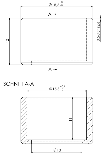 Längenausgleichshülse Messing 15
