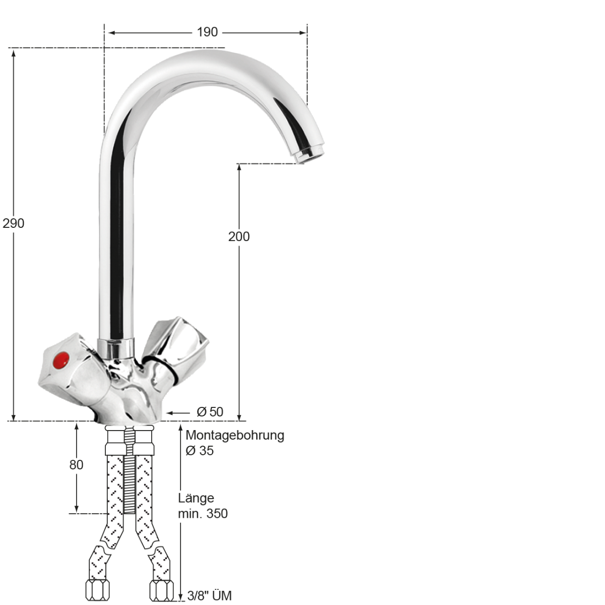 neon Spültischbatterie 1/2" – Bild 2