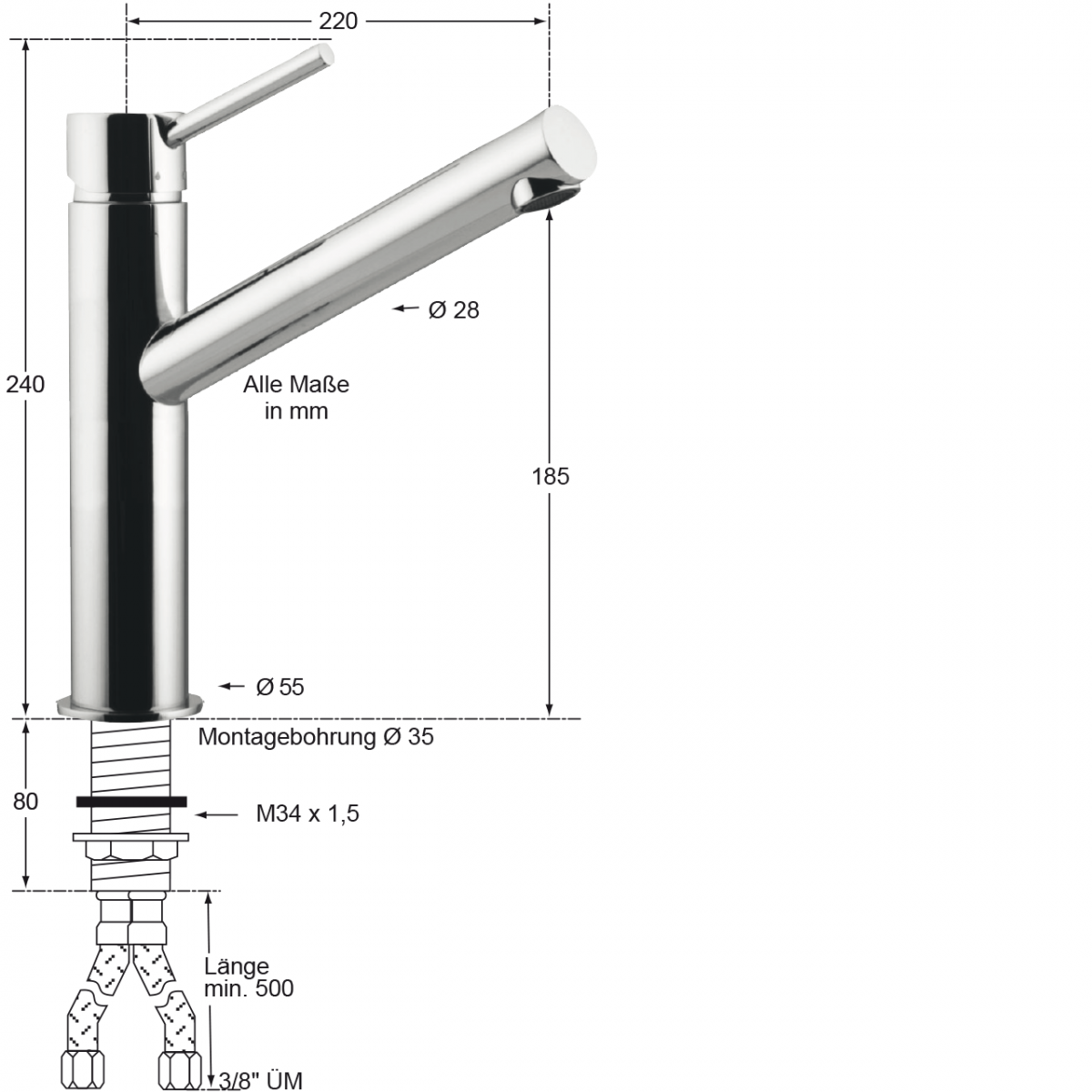 alix Spültischbatterie 1/2" – Bild 2