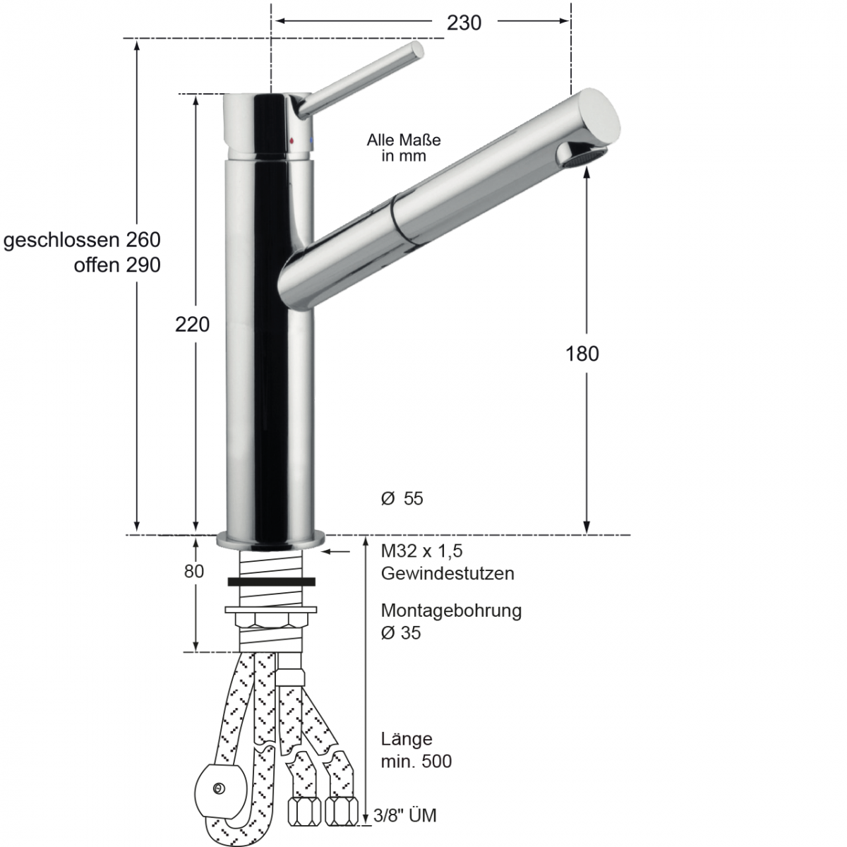 alix Spültischbatterie 1/2" – Bild 2