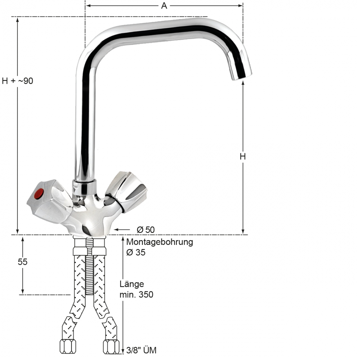 neon Spültischbatterie 1/2" – Bild 2
