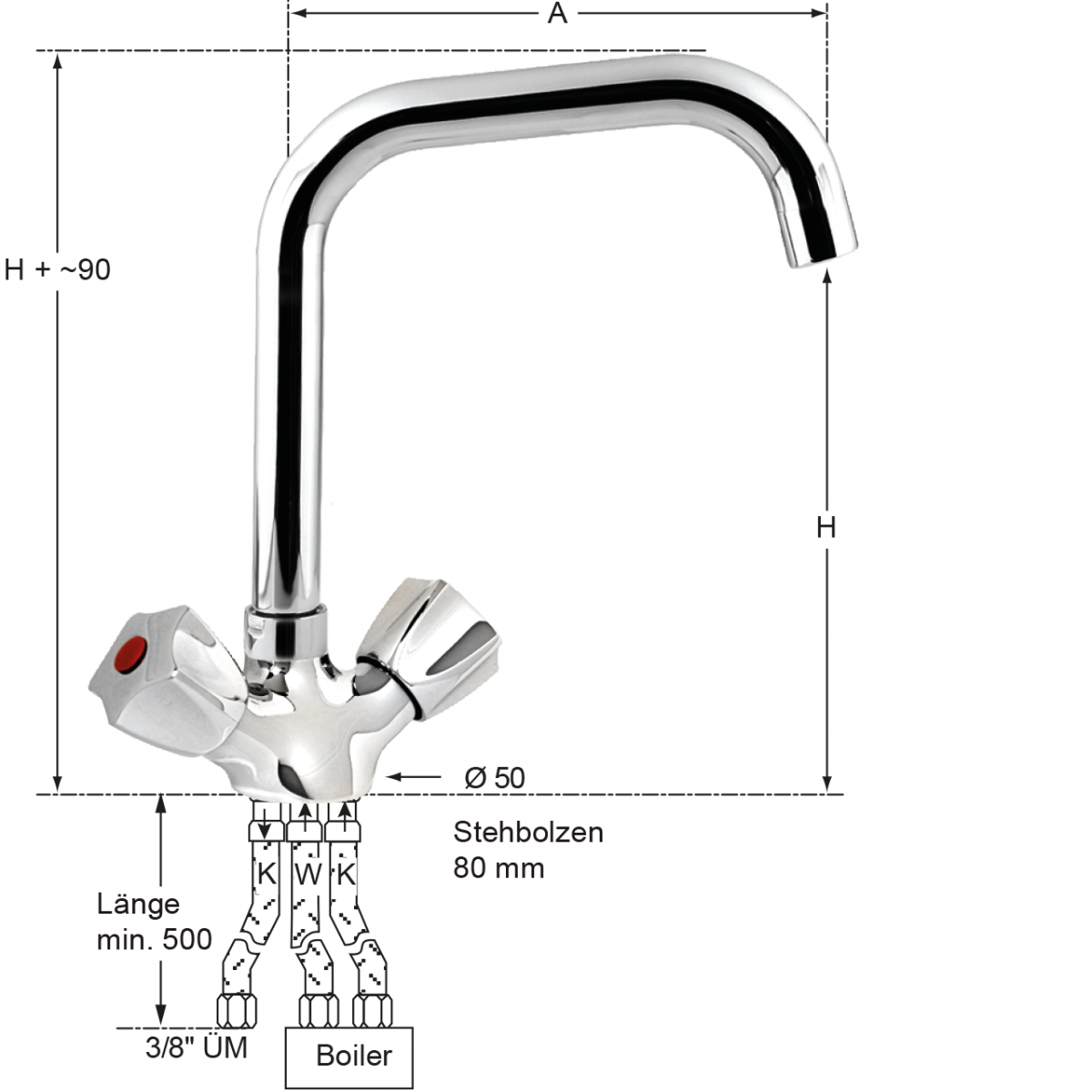 neon Spültischbatterie 1/2" ND – Bild 2