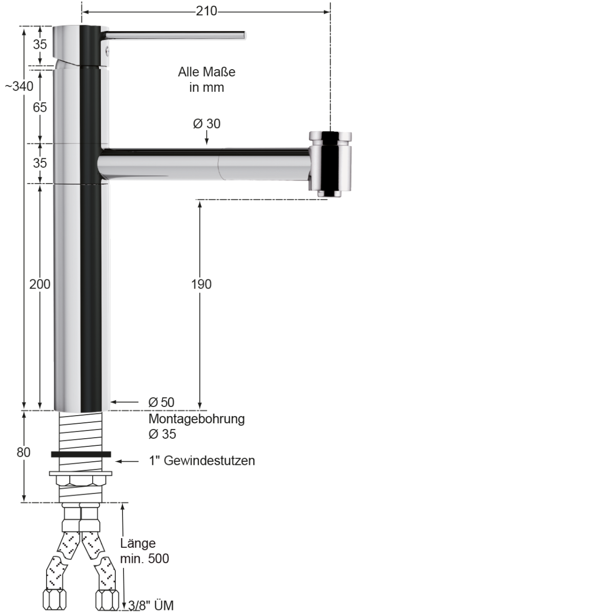 xera Spültischbatterie 1/2" – Bild 2