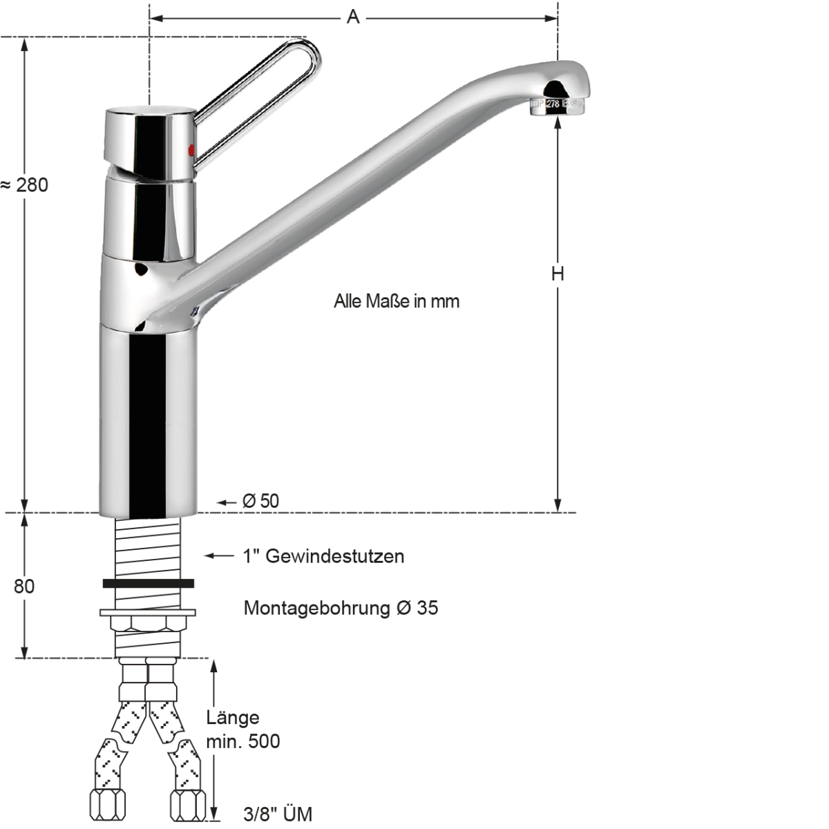 lana Spültischbatterie 1/2" – Bild 2