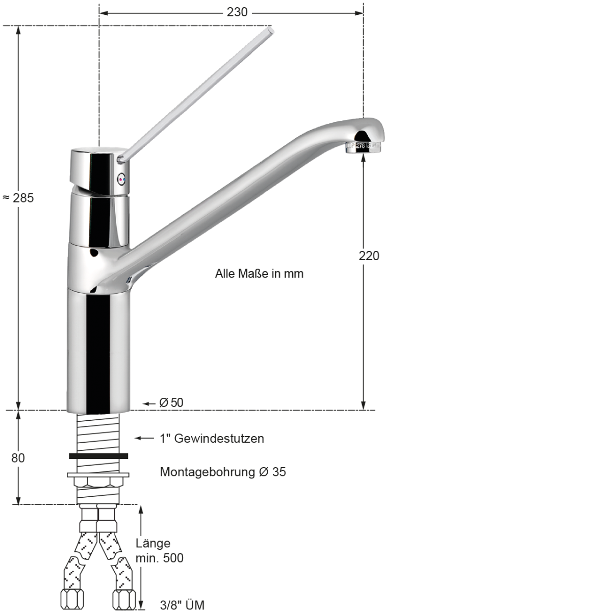 puna Spültischbatterie 1/2" – Bild 2