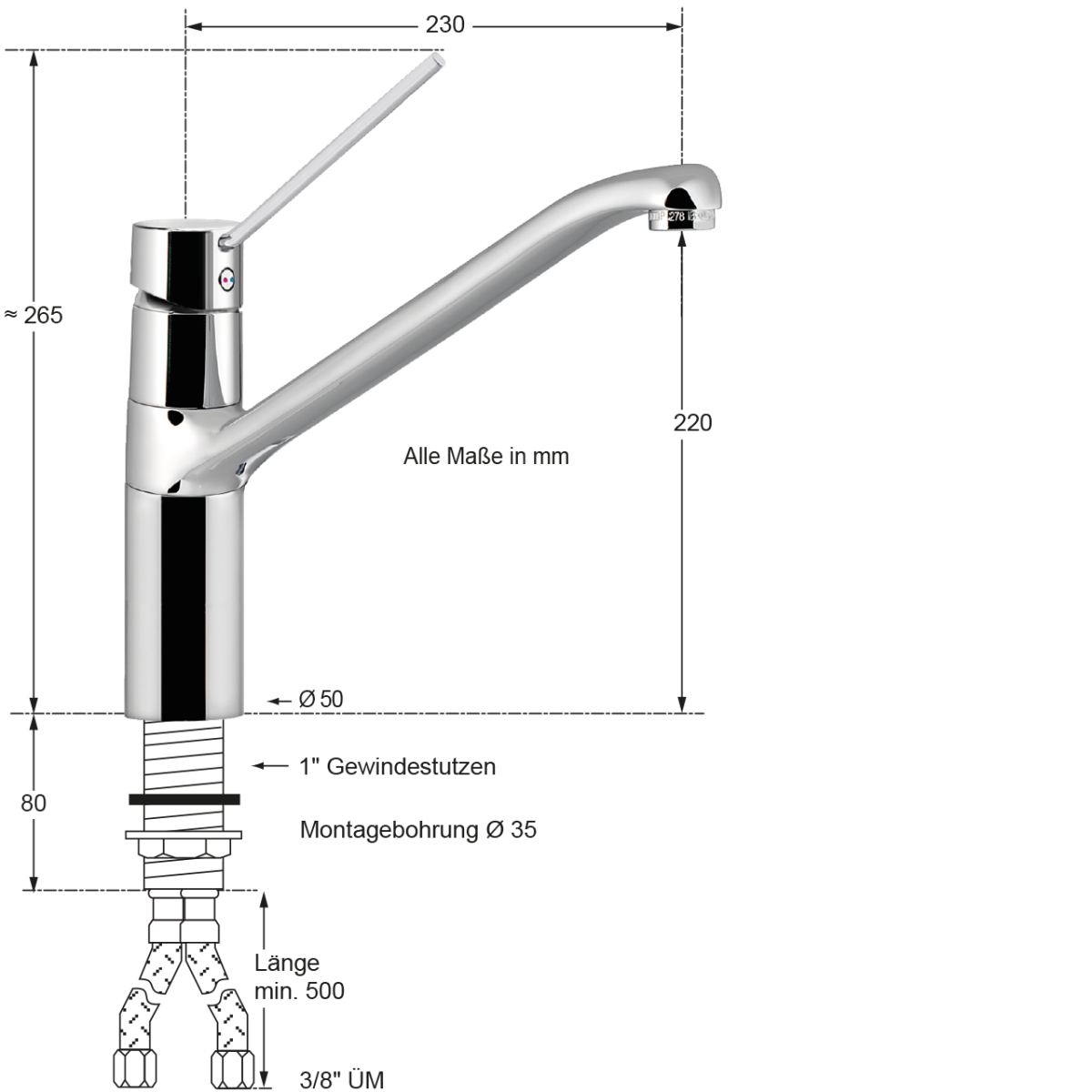 puna Spültischbatterie 1/2" – Bild 2