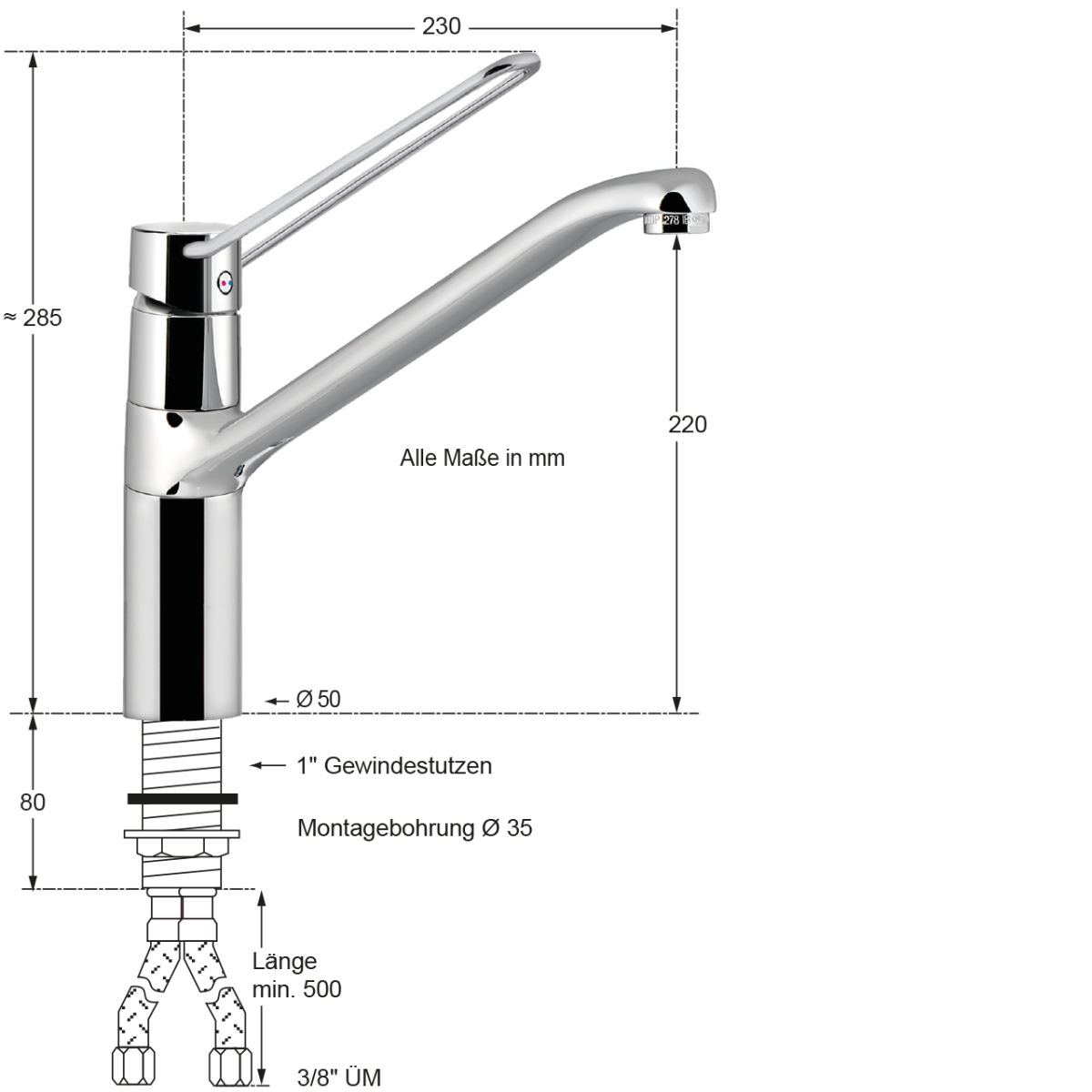 puna Spültischbatterie 1/2" – Bild 2