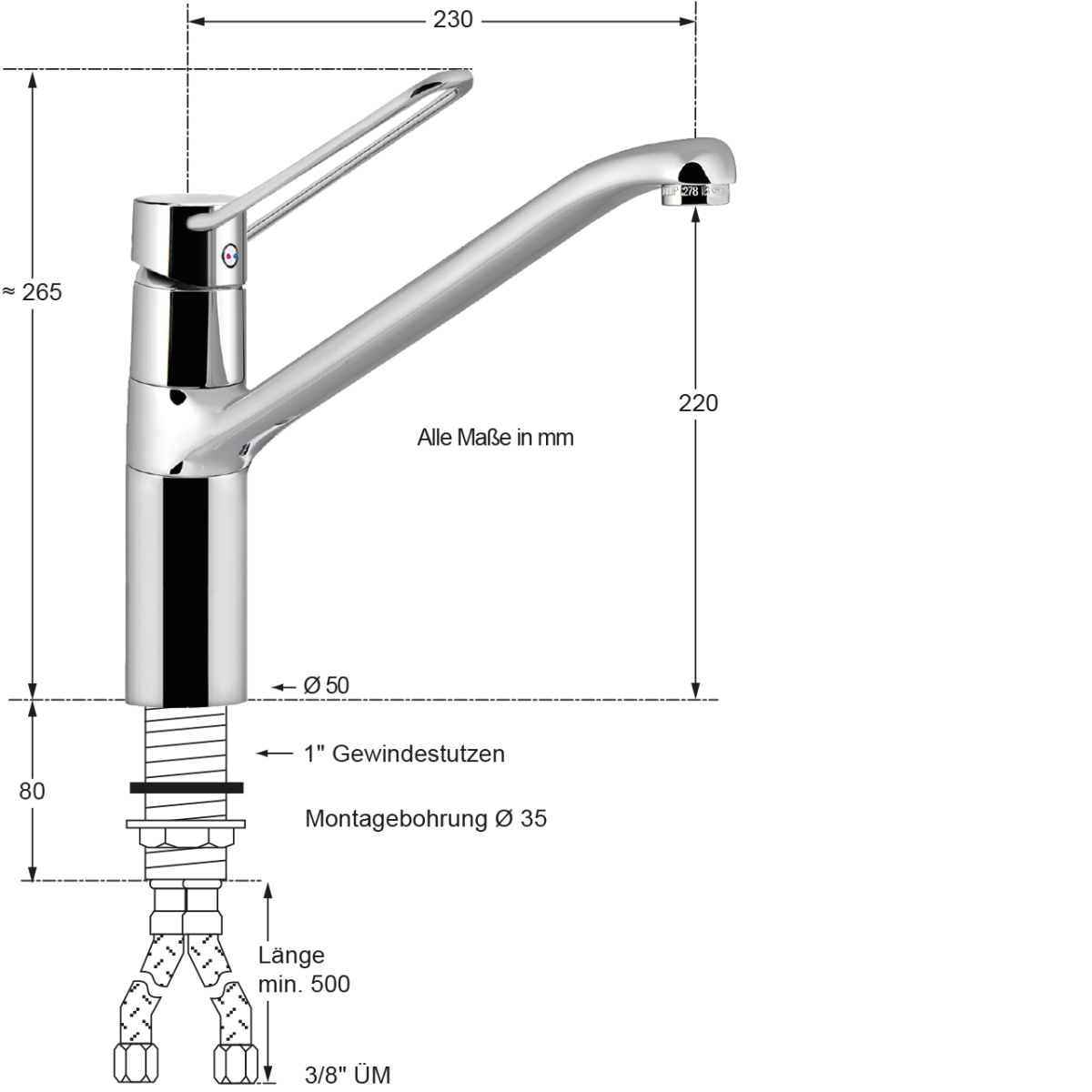puna Spültischbatterie 1/2" – Bild 2