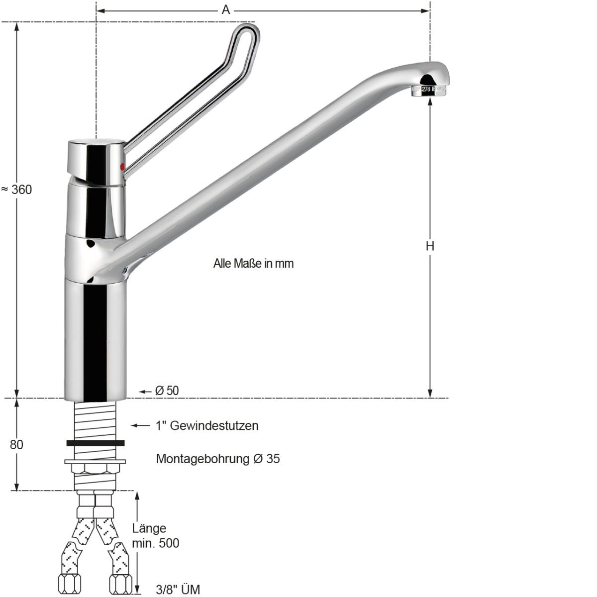 lana Spültischbatterie 1/2" – Bild 2
