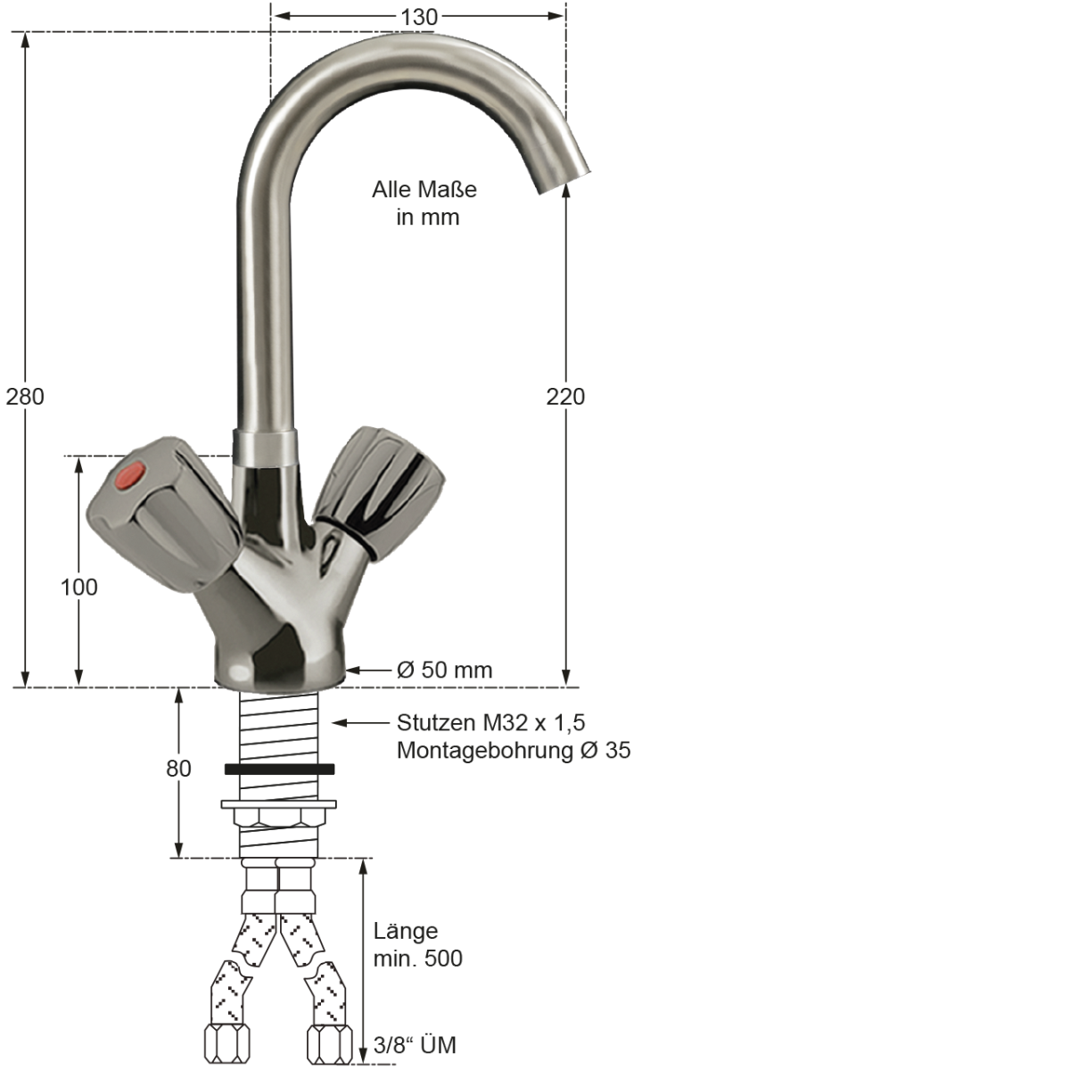 texor Einlochbatterie 1/2" ND – Bild 2
