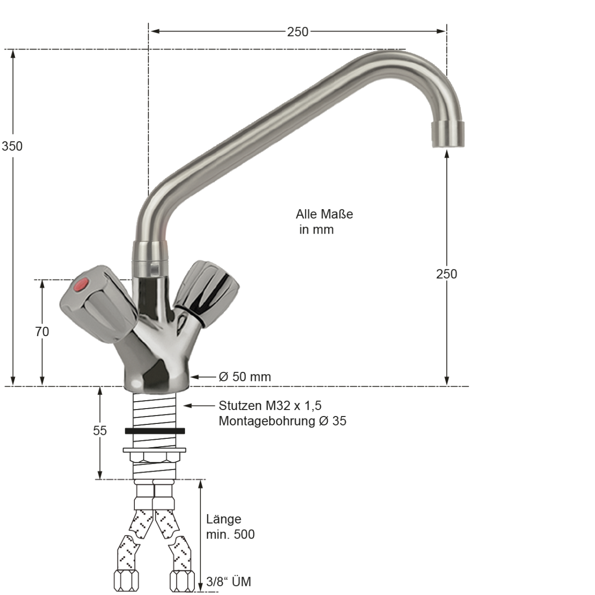 classic Einlochbatterie 1/2" ND – Bild 2