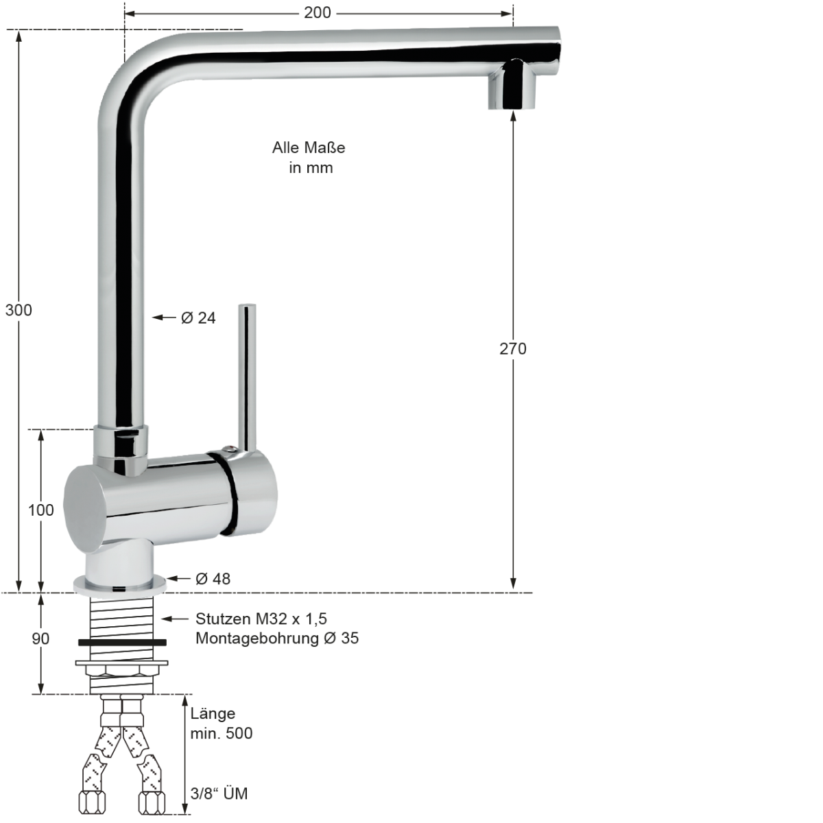 ella Spültischbatterie 1/2" – Bild 2