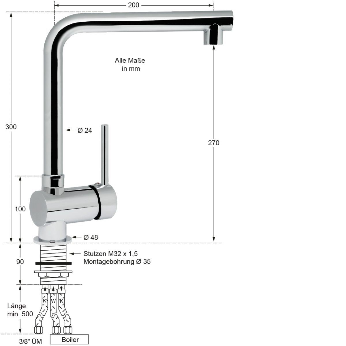 ella Spültischbatterie 1/2" ND – Bild 2