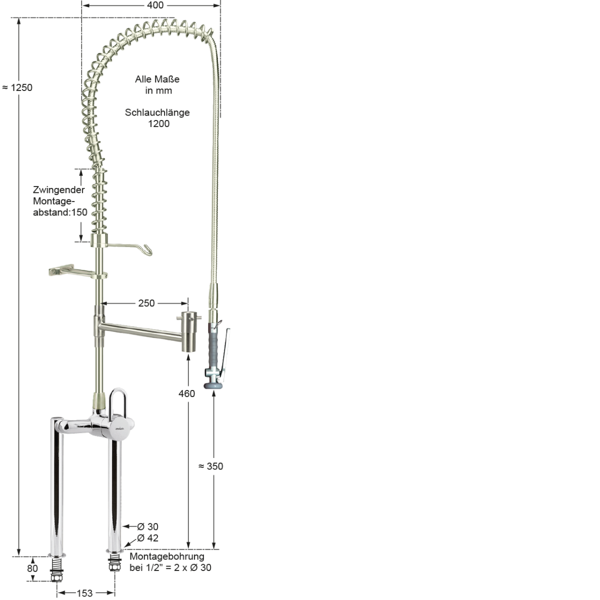 gastrotop Vorspülbrause 1/2" – Bild 2