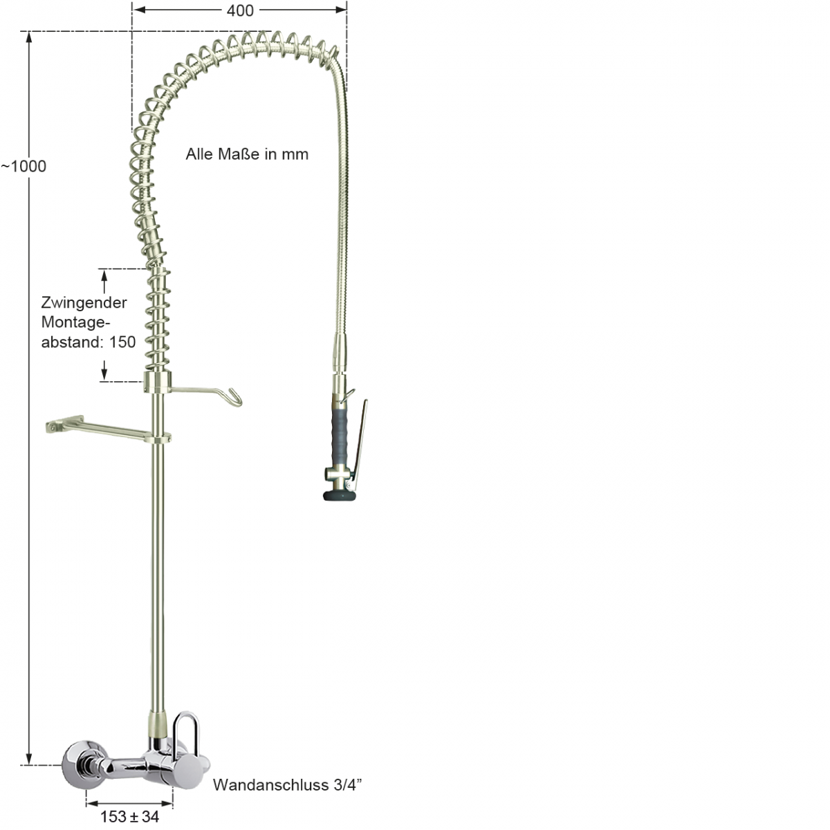 praktic Vorspülbrause 3/4" – Bild 2