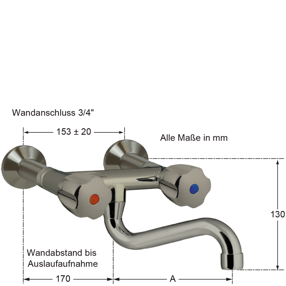 classic Wandbatterie 3/4"