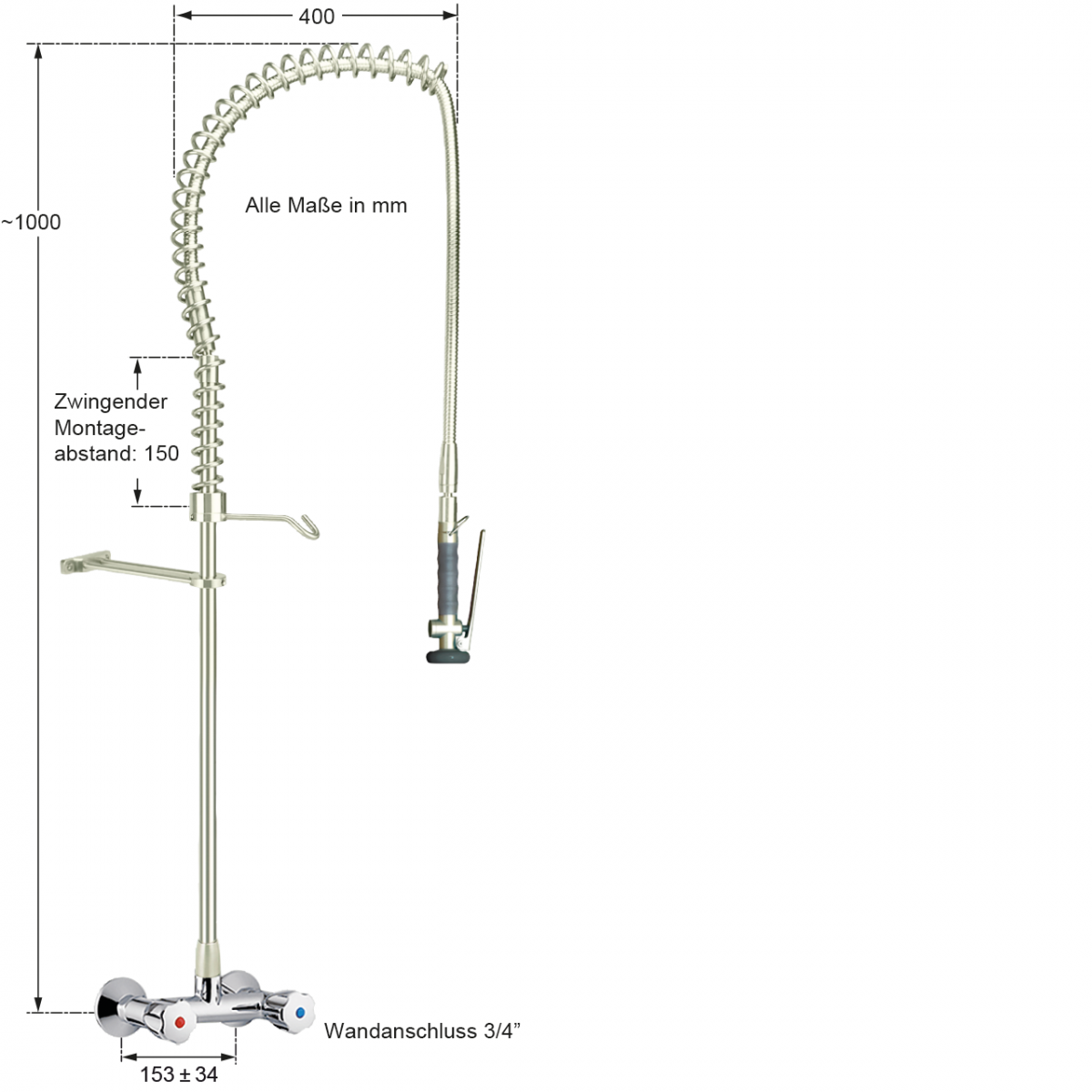 praktic Vorspülbrause 3/4" – Bild 2