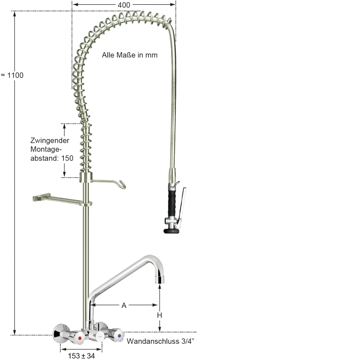 optimo Vorspülbrause 3/4" – Bild 2