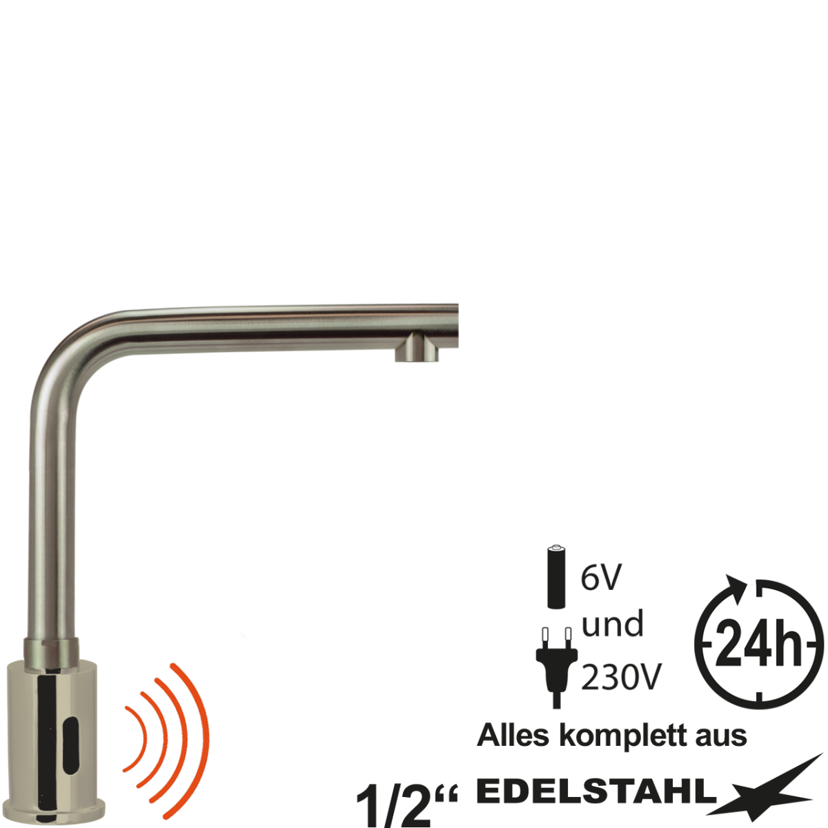 ping Sensor-Ventil schwenkbar ohne Mischer 1/2"