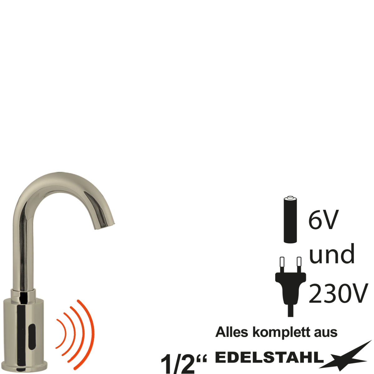 ping Sensor-Ventil schwenkbar ohne Mischer 1/2"