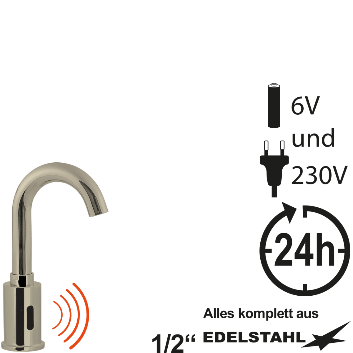 ping Sensor-Ventil schwenkbar ohne Mischer 1/2"