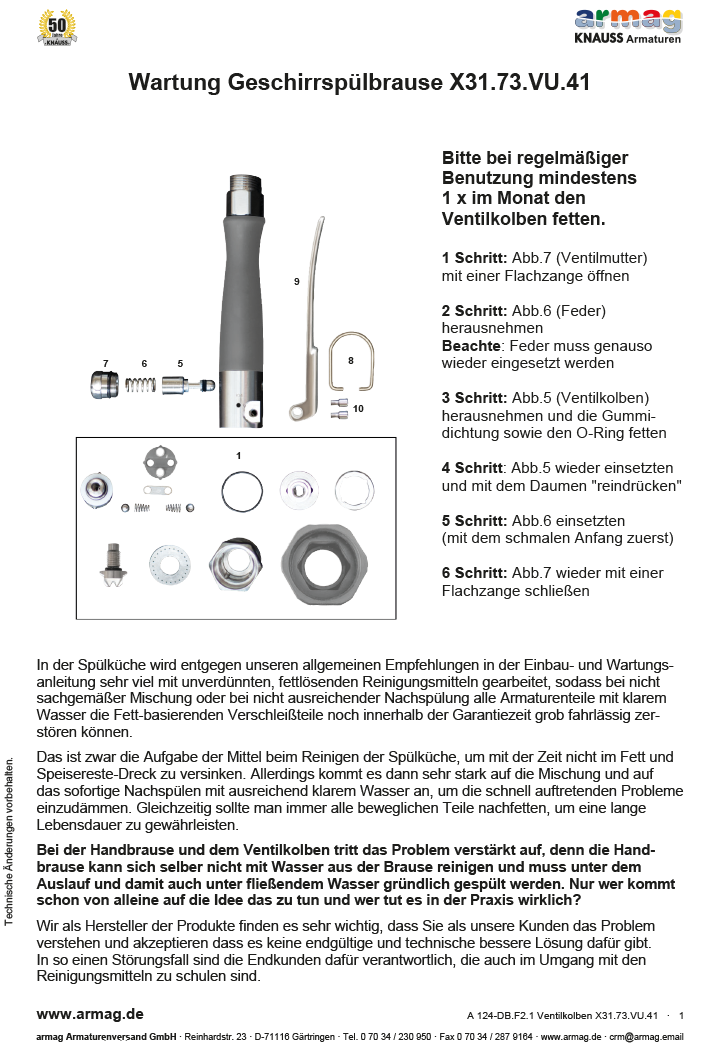 profi Geschirrspül-Handbrause 1/2" Staffelpreise – Bild 4