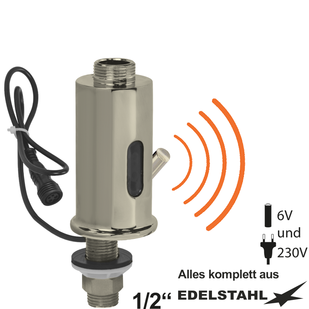 pin Sensor-Einlochbatterie-Körper V2A 1/2"