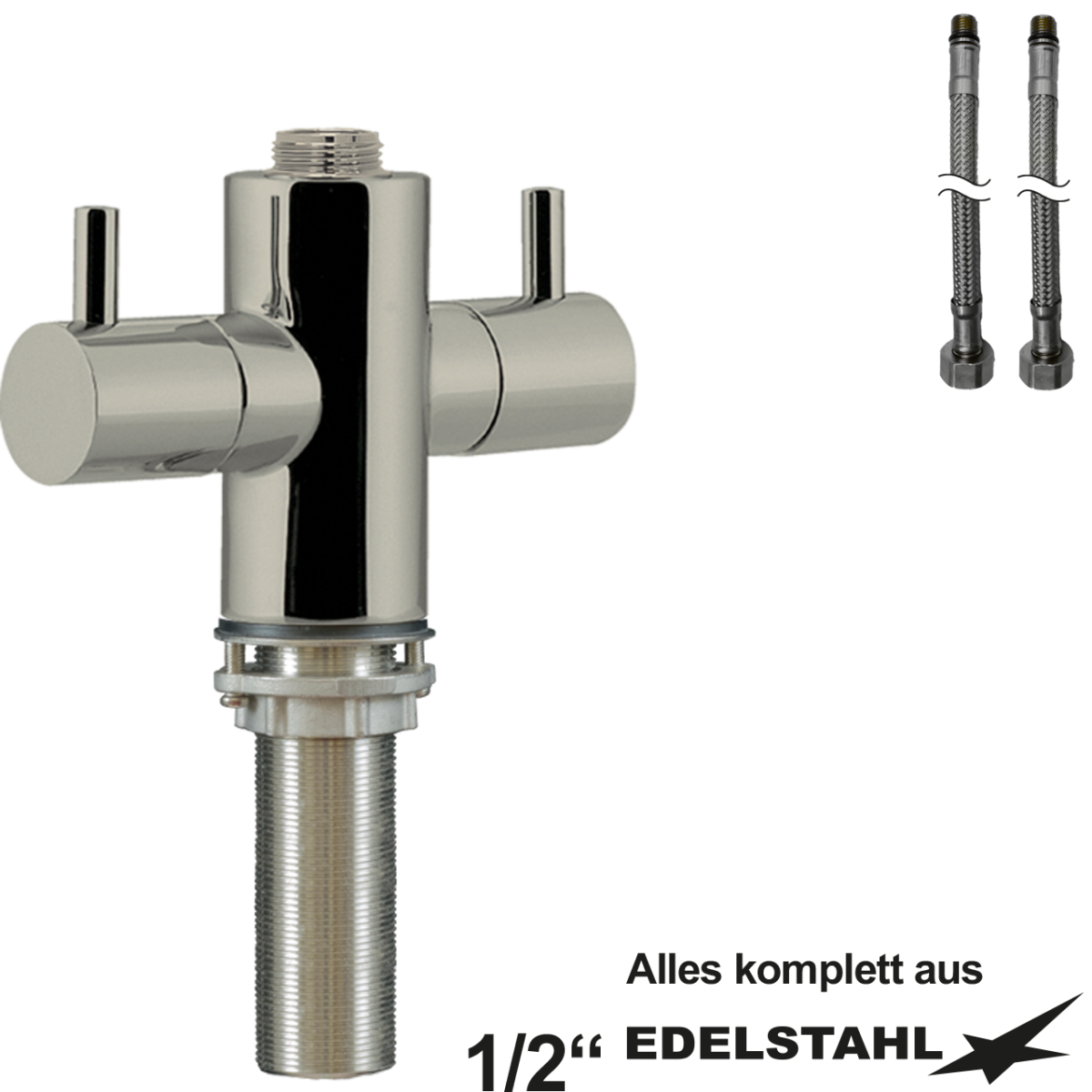 luxor Einlochbatt.-körper 1/2" VA