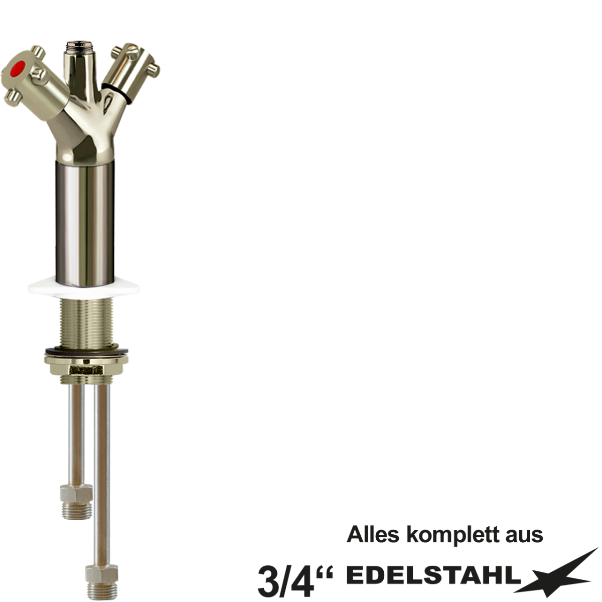 100er-Säulen-ELB-Körper 1" Stutzen 1/2" VA