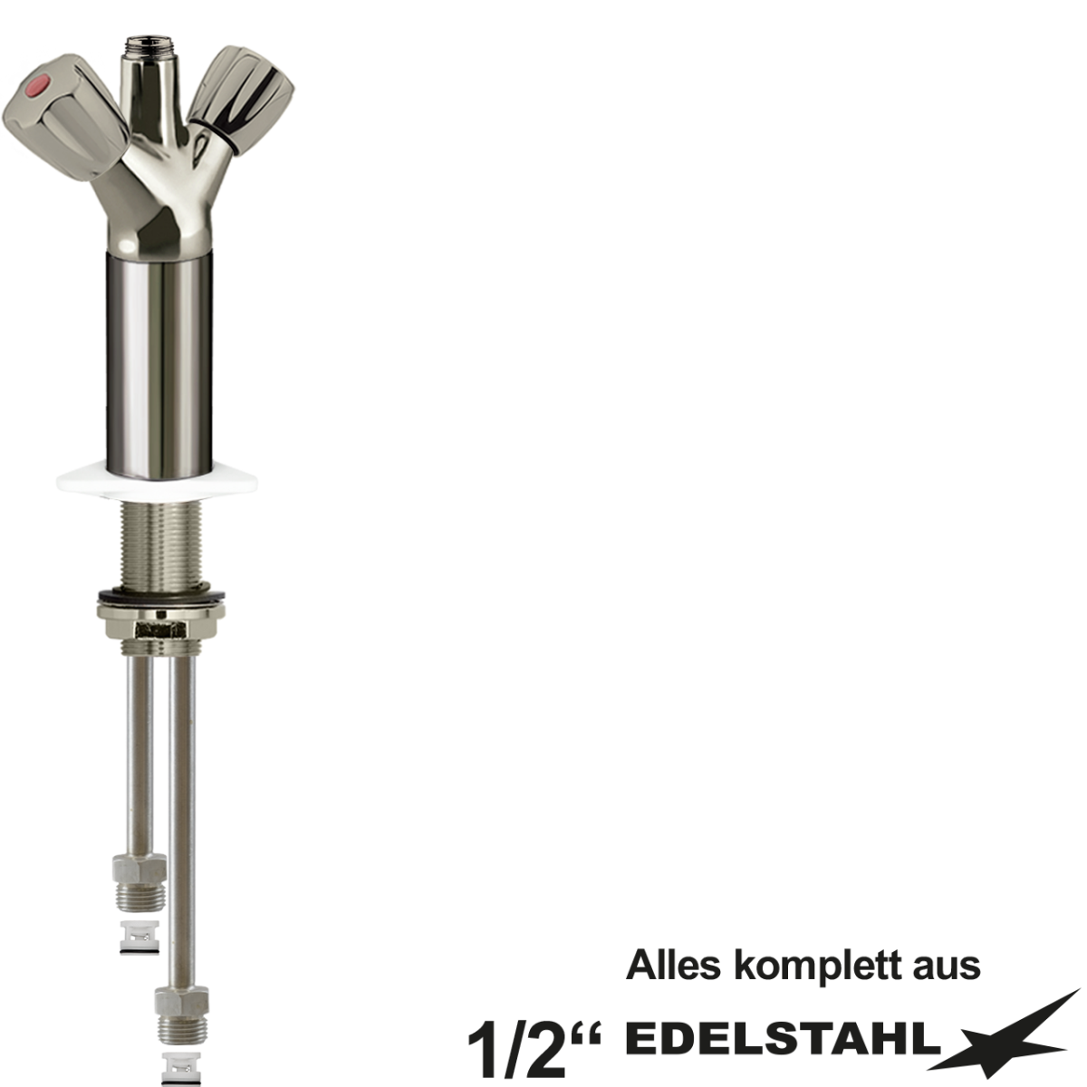100er-Säulen-ELB-Körper 1" Stutzen 1/2" mit RV VA