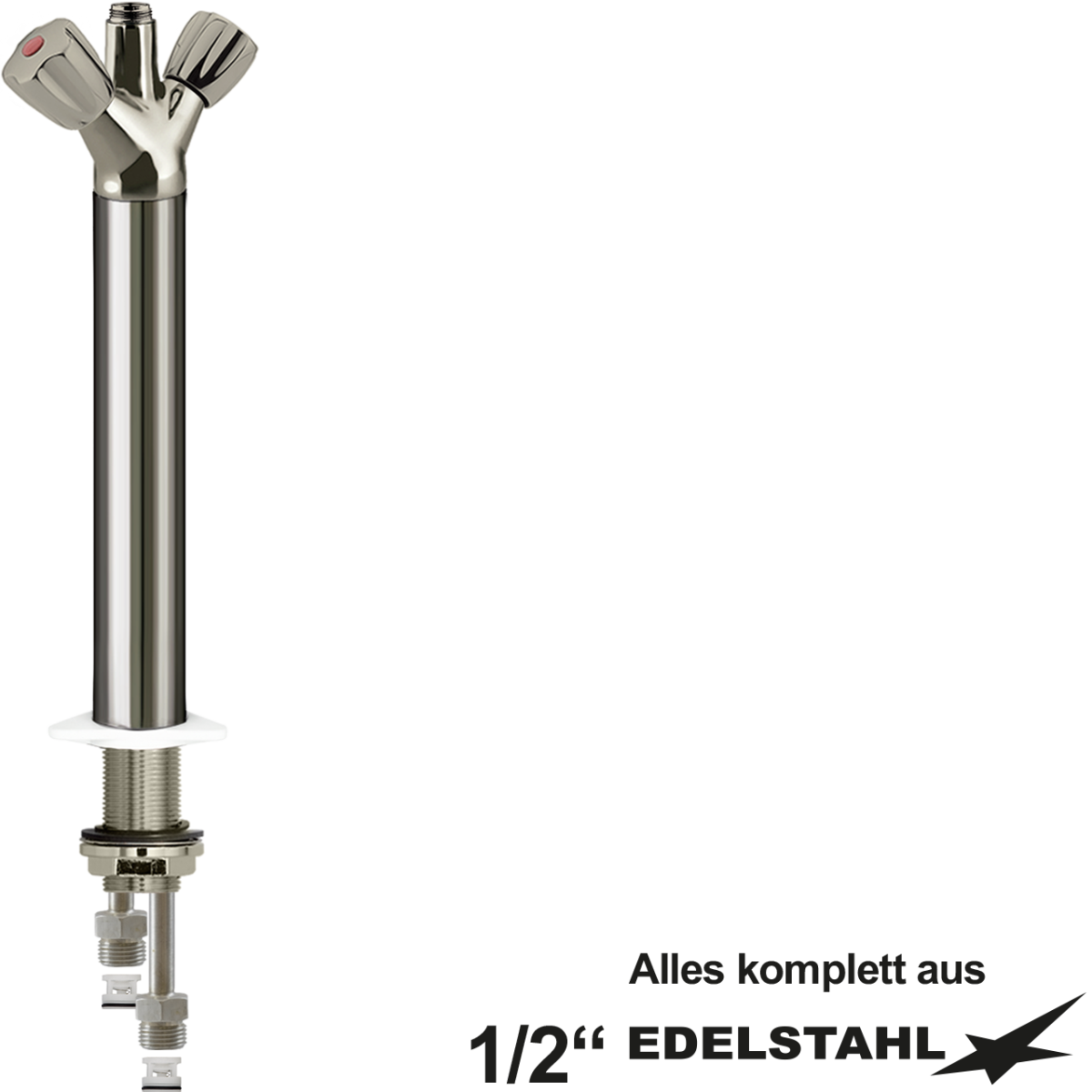300er-Säulen-ELB-Körper 1" Stutzen 1/2" mit RV VA