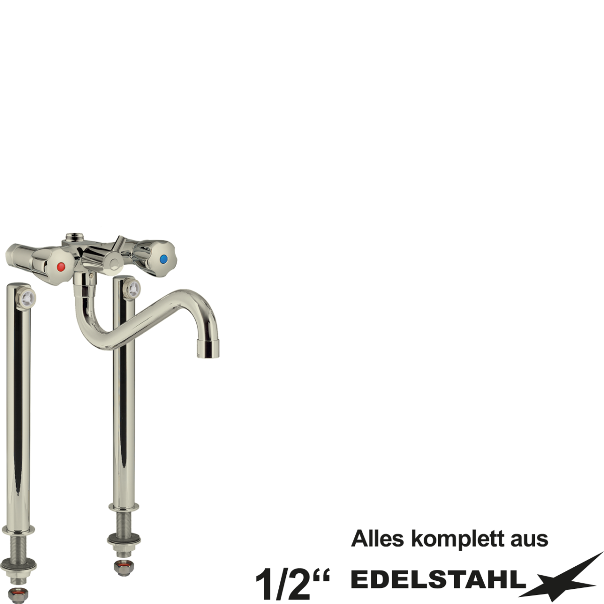 vaxia Zweiloch-Standbatterie 1/2" Abgang 1/2" AG – Bild 2