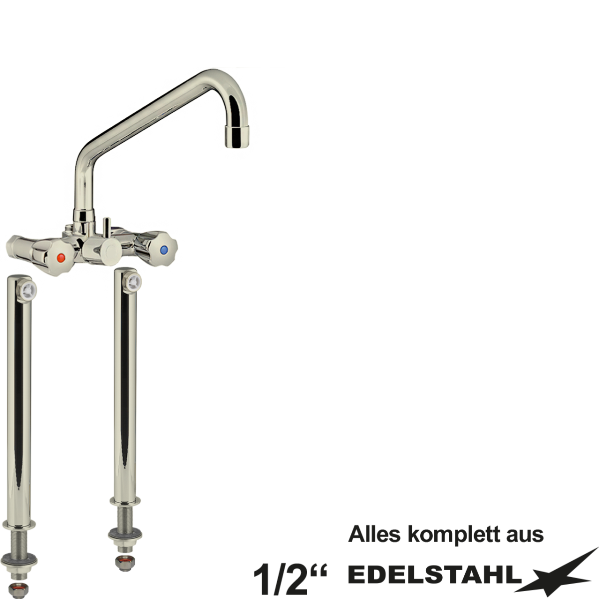 vaxia Zweiloch-Standbatterie 1/2" Abgang 1/2" AG – Bild 2