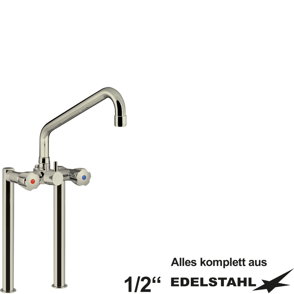 vaxia Zweiloch-Standbatterie 1/2" Abgang 1/2" AG