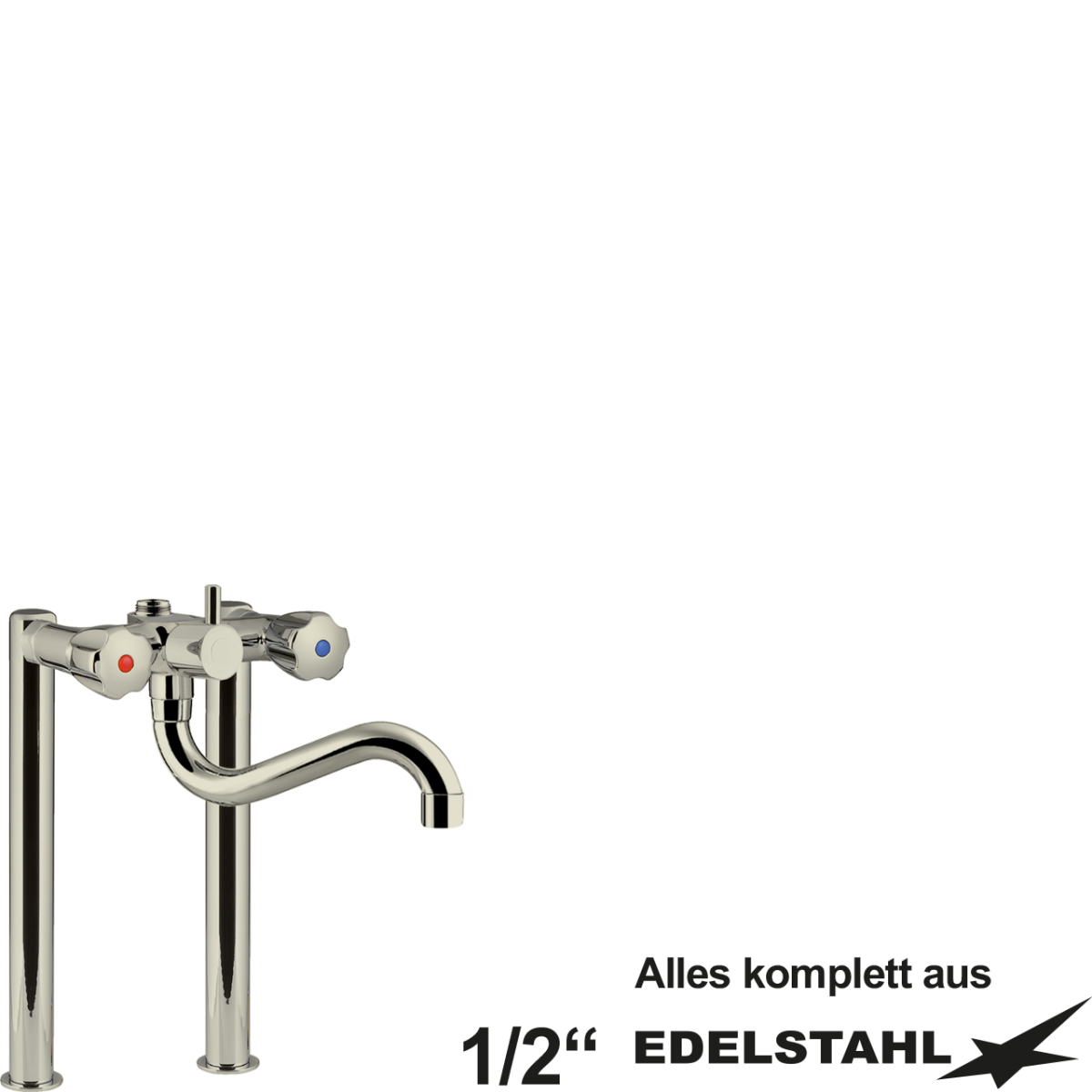 vaxia Zweiloch-Standbatterie 1/2" Abgang 1/2" AG