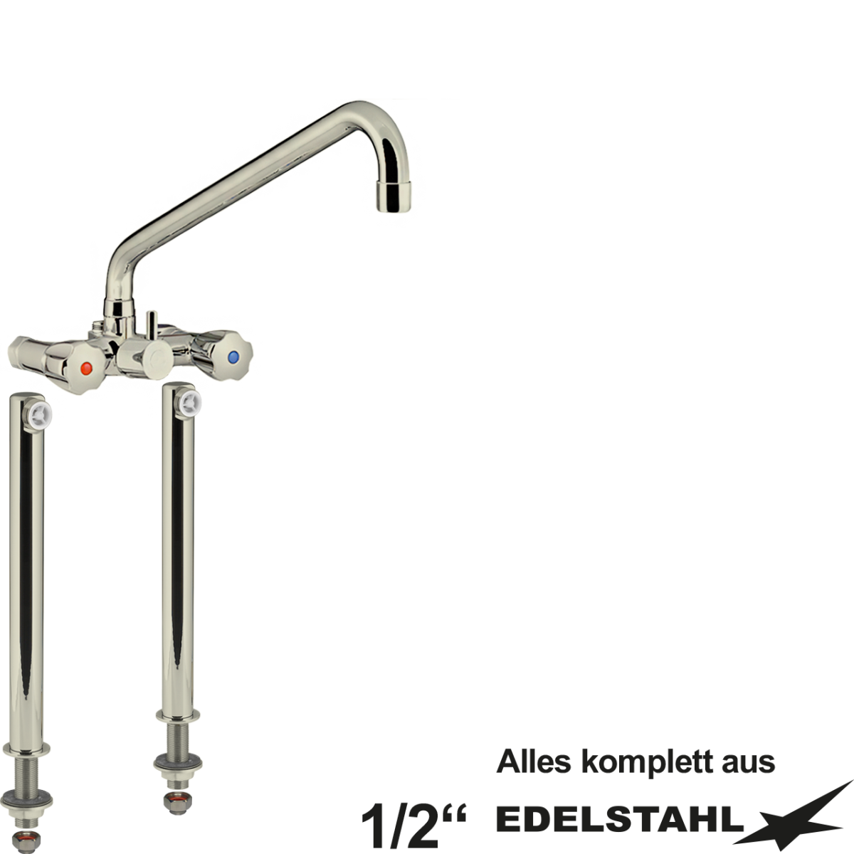 vaxia Zweiloch-Standbatterie 1/2" Abgang 1/2" AG – Bild 2