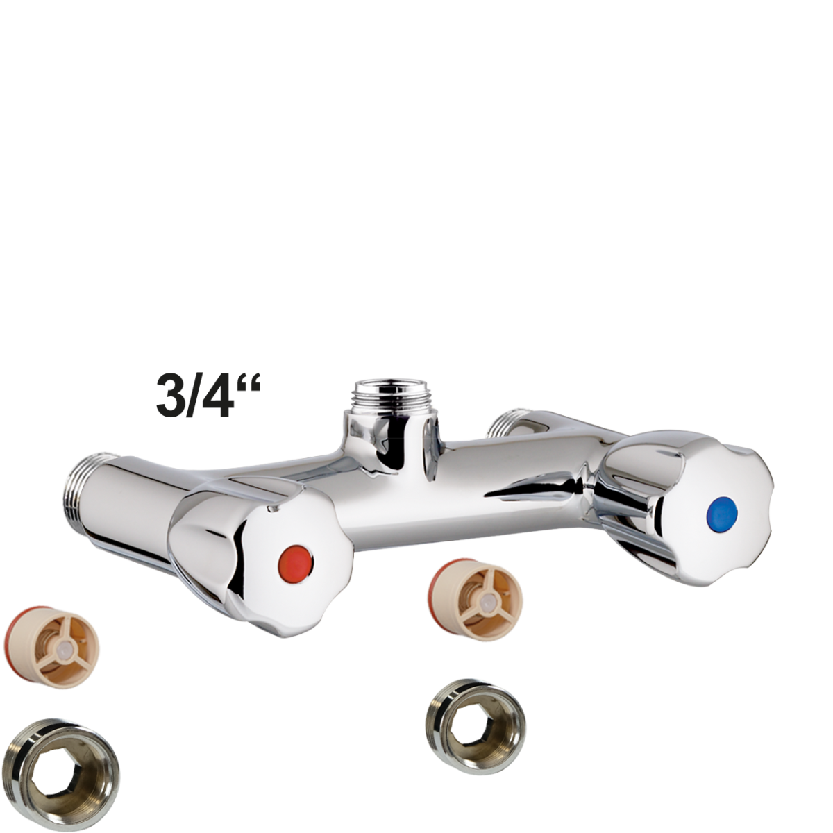 swiss Wandbatteriekörper geschraubt 3x 3/4" AG