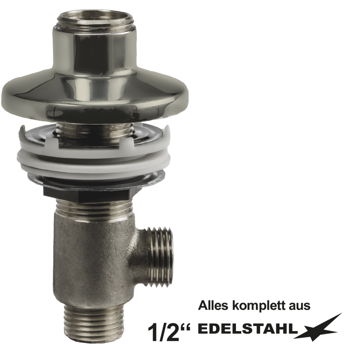 Geräteventil 1/2" Edelstahl ohne Oberteil