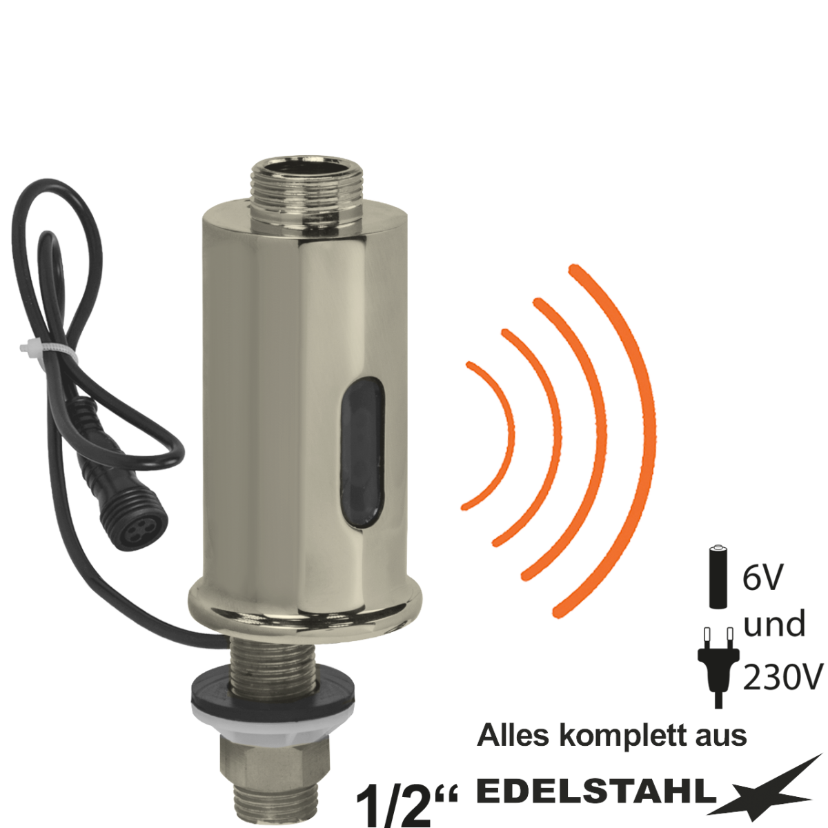 pin Sensor-Einloch-Körper ohne Mischer V2A 1/2"