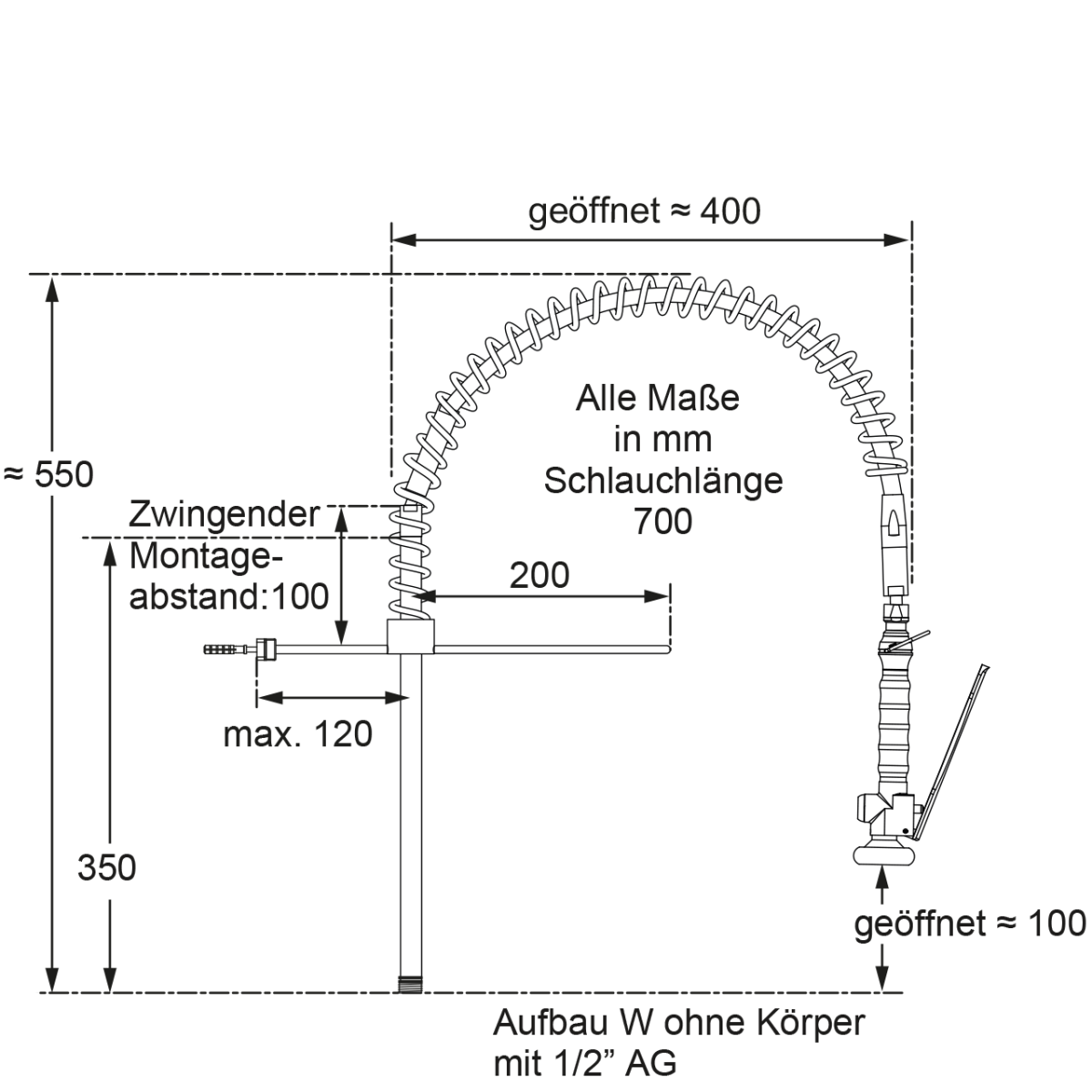 clean Geschirrbrause-Garnitur 1/2" AG – Bild 2