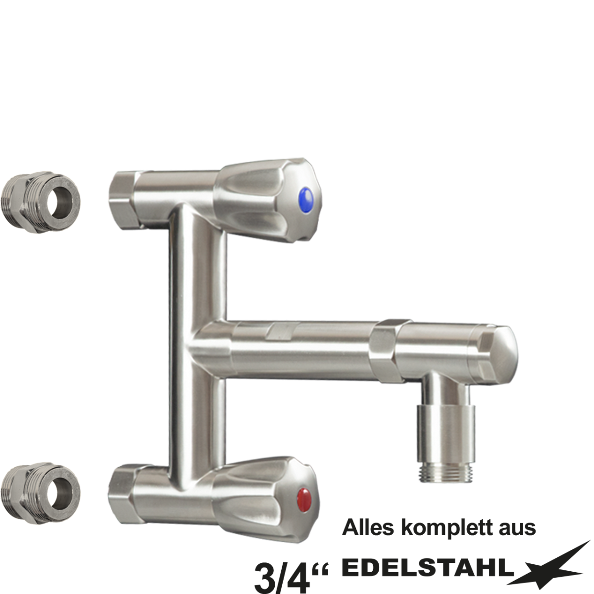 swiss Wandbatterie vertikal o. Auslauf mit Nippel 3/4" x 1"