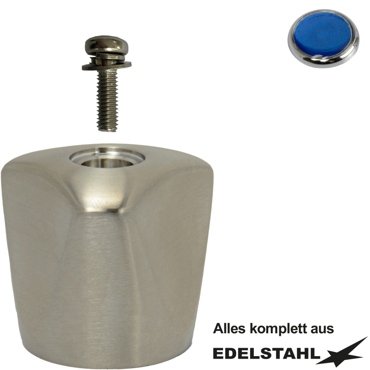 3-kant-Metallgriff-Set kompl. aus Edelstahl kalt