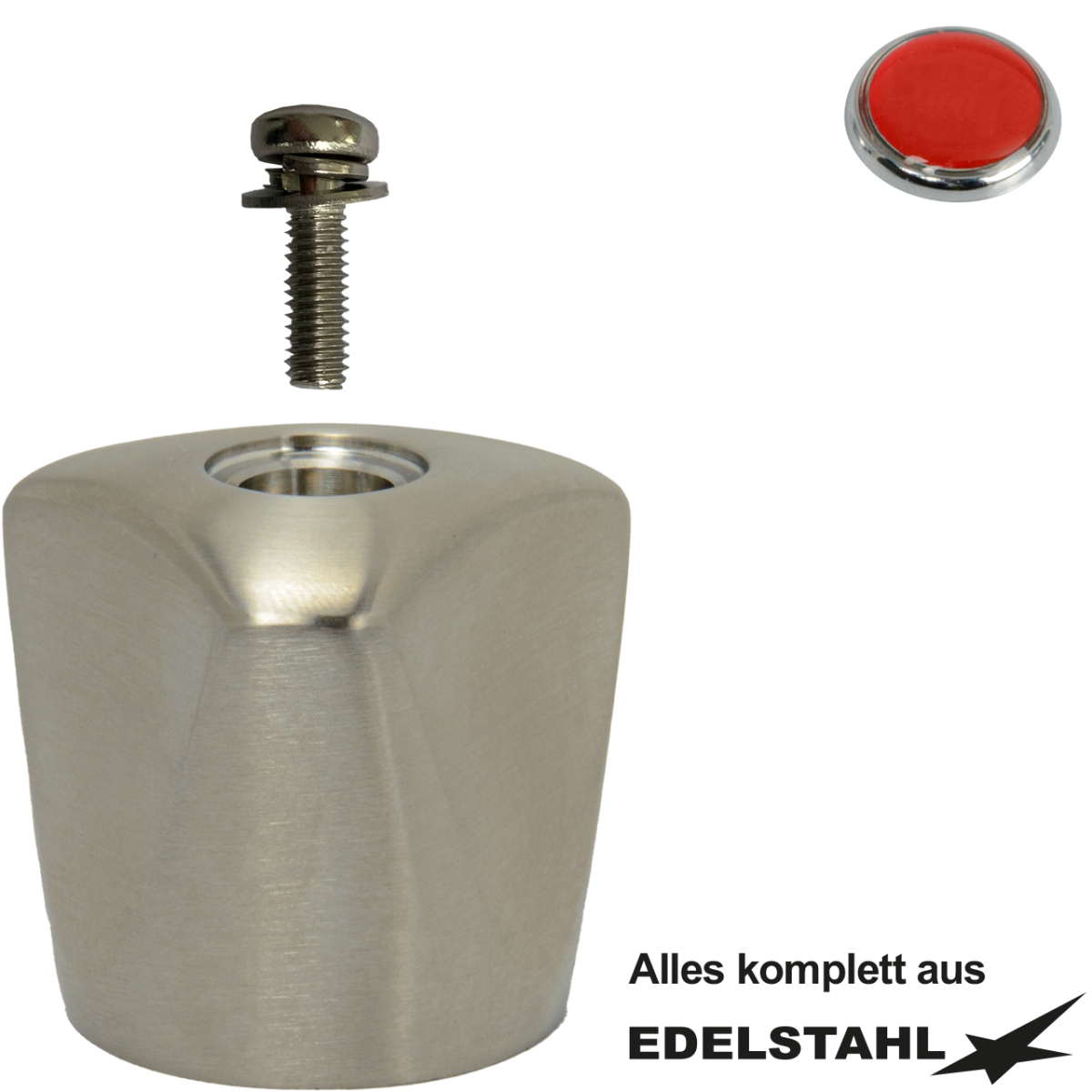 3-kant-Metallgriff-Set kompl. aus Edelstahl warm