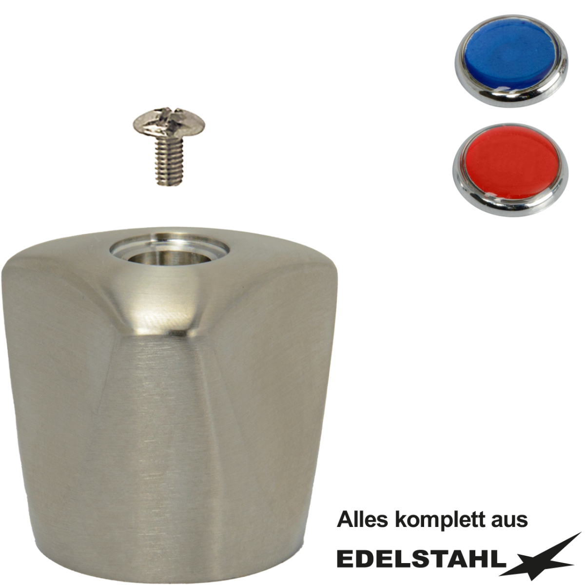 3-kant-Metallgriff-Set kompl. aus Edelstahl k/w